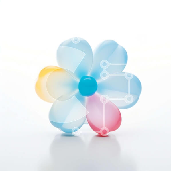 Intra Συλλεκτικό Ξύλινο Παζλ Plywood  4mm - Πολύχρωμο μπαλόνι λουλούδι σε άσπρο φόντο Σε Ξύλινο Κουτί - Διαστάσεις Puzzle: 10x10 cm – 25 κομμάτια