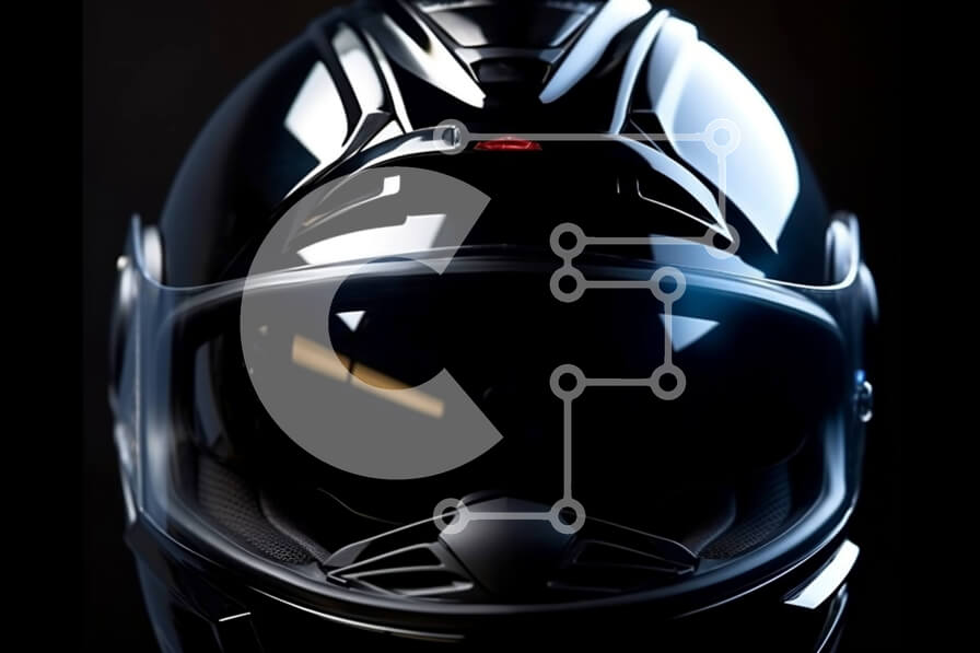 Intra Συλλεκτικό Ξύλινο Παζλ Plywood  4mm - Υψηλής ποιότητας μαύρο κράνος μοτοσυκλέτας με καθαρό γείσο και ασημί τόνους Σε Ξύλινο Κουτί - Διαστάσεις: 10x10 cm – 25 κομμάτια