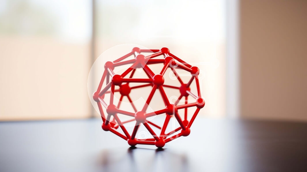 Intra Συλλεκτικό Ξύλινο Παζλ Plywood  4mm - Κόκκινο πολυγωνικό γλυπτό στο τραπέζι μπροστά από το ανοιχτό παράθυρο Σε Ξύλινο Κουτί - Διαστάσεις Puzzle: 10x10 cm – 25 κομμάτια