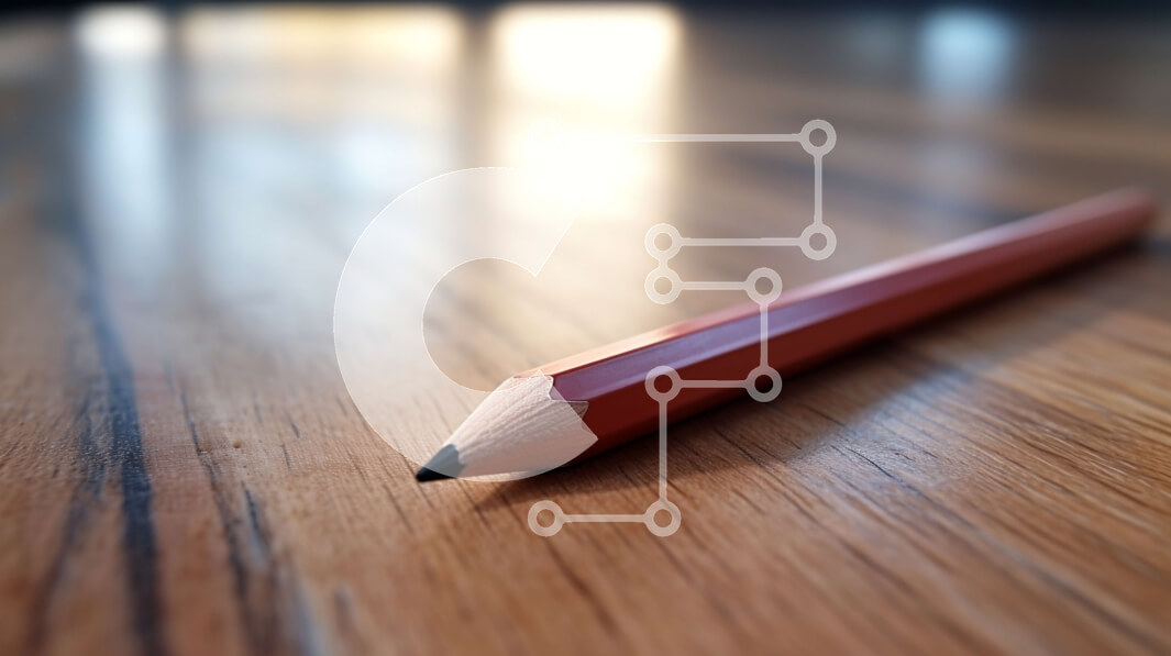 Intra Συλλεκτικό Ξύλινο Παζλ Plywood  4mm - Κόκκινο μολύβι σε ένα ημιτελές ξύλινο τραπέζι Σε Ξύλινο Κουτί - Διαστάσεις: 10x10 cm – 25 κομμάτια