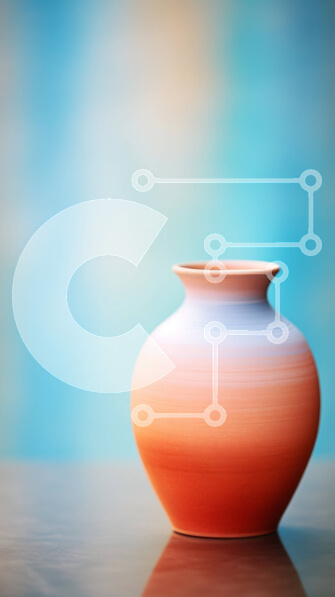 Intra Συλλεκτικό Ξύλινο Παζλ Plywood  4mm - Πορτοκαλί και κόκκινο κεραμικό βάζο στο τραπέζι Σε Ξύλινο Κουτί - Διαστάσεις Puzzle: 10x10 cm – 25 κομμάτια