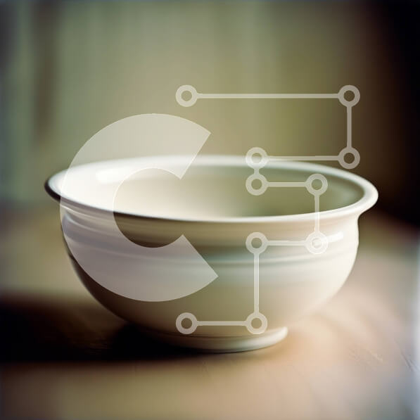 Intra Συλλεκτικό Ξύλινο Παζλ Plywood  4mm - Μινιμαλιστική εικόνα ενός λευκού κεραμικού μπολ σε ένα ξύλινο τραπέζι Σε Ξύλινο Κουτί - Διαστάσεις Puzzle: 10x10 cm – 25 κομμάτια