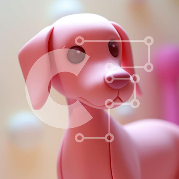 Intra Συλλεκτικό Ξύλινο Παζλ Plywood  4mm - Κοντινό πλάνο ροζ σκυλιών παιχνιδιών με πολύχρωμες μπάλες Σε Ξύλινο Κουτί - Διαστάσεις Puzzle: 10x10 cm – 25 κομμάτια