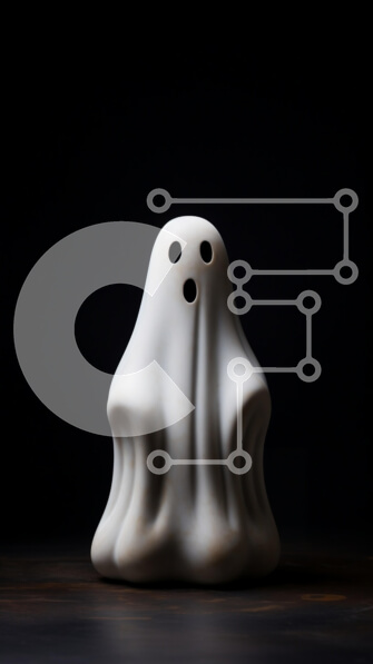 Intra Συλλεκτικό Ξύλινο Παζλ Plywood  4mm - Ειδώλιο σε σχήμα φαντάσματος για διακόσμηση αποκριών Σε Ξύλινο Κουτί - Διαστάσεις Puzzle: 10x10 cm – 25 κομμάτια