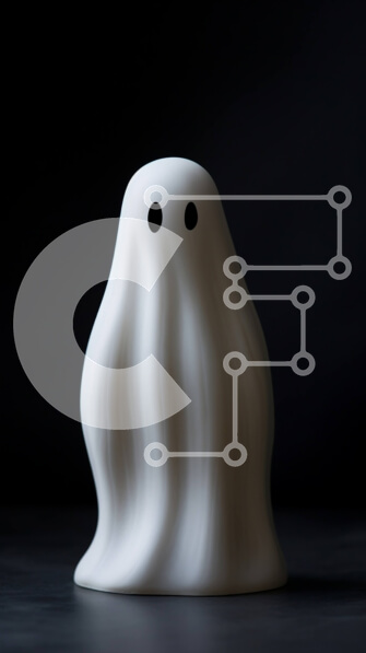 Intra Συλλεκτικό Ξύλινο Παζλ Plywood  4mm - Λευκό ειδώλιο φάντασμα για διακόσμηση ή στολίδια Σε Ξύλινο Κουτί - Διαστάσεις Puzzle: 10x10 cm – 25 κομμάτια