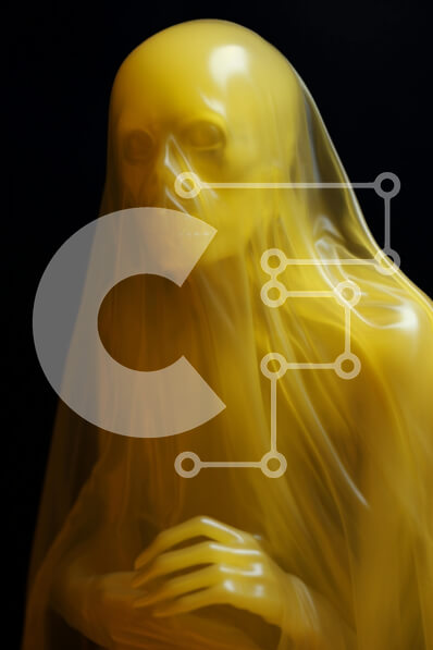 Intra Συλλεκτικό Ξύλινο Παζλ Plywood  4mm - Έργο τέχνης με κίτρινη ημιδιαφανή φιγούρα Σε Ξύλινο Κουτί - Διαστάσεις Puzzle: 10x10 cm – 25 κομμάτια