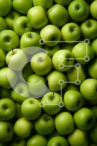 Σετ των 2 Intra Συλλεκτικό Ξύλινο Παζλ Plywood  4mm - Όμορφη εικόνα ενός σωρού από πράσινα μήλα Σε Ξύλινο Κουτί - Διαστάσεις: 10x10 cm – 25 κομμάτια