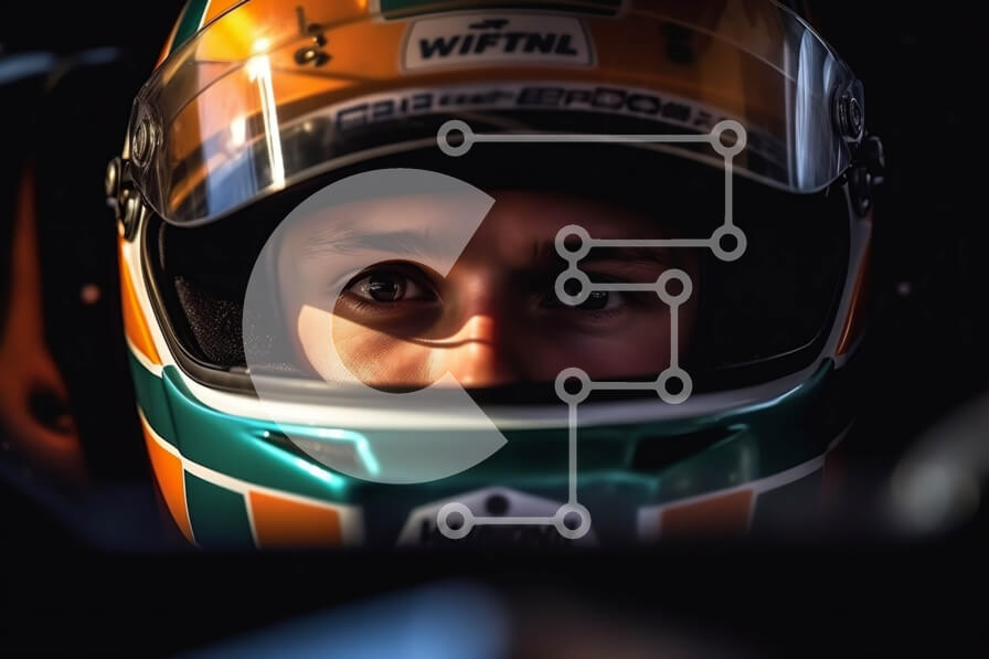 Intra Συλλεκτικό Ξύλινο Παζλ Plywood  4mm - Συναρπαστική εικόνα ενός οδηγού αγώνων σε δράση Σε Ξύλινο Κουτί - Διαστάσεις Puzzle: 10x10 cm – 25 κομμάτια