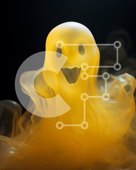 Intra Συλλεκτικό Ξύλινο Παζλ Plywood  4mm - Smiling Ghost in Cloud of Smoke Σε Ξύλινο Κουτί - Διαστάσεις Puzzle: 10x10 cm – 25 κομμάτια