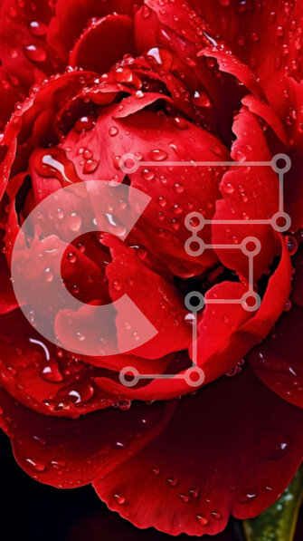 Σετ των 2 Intra Συλλεκτικό Ξύλινο Παζλ Plywood  4mm - Όμορφο κόκκινο λουλούδι με σταγονίδια νερού στα πέταλά του Σε Ξύλινο Κουτί - Διαστάσεις: 10x10 cm – 25 κομμάτια