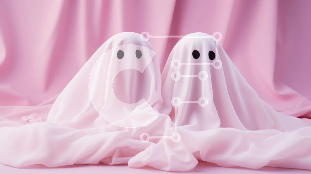 Intra Συλλεκτικό Ξύλινο Παζλ Plywood  4mm - Φανταστικές φιγούρες με λευκά κοστούμια φαντασμάτων σε ροζ φόντο Σε Ξύλινο Κουτί - Διαστάσεις Puzzle: 10x10 cm – 25 κομμάτια