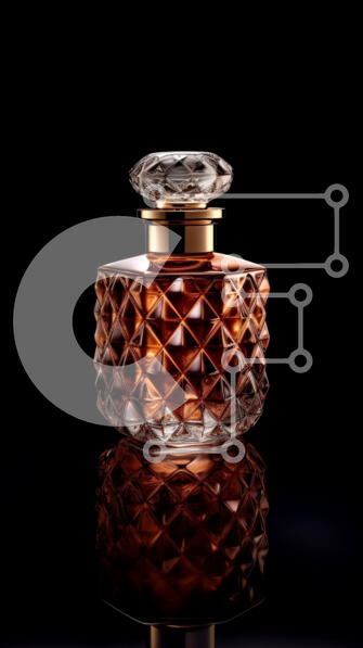 Intra Συλλεκτικό Ξύλινο Παζλ Plywood  4mm - Κομψό γυάλινο μπουκάλι αρώματος με σχέδιο σε σχήμα διαμαντιού Σε Ξύλινο Κουτί - Διαστάσεις Puzzle: 10x10 cm – 25 κομμάτια