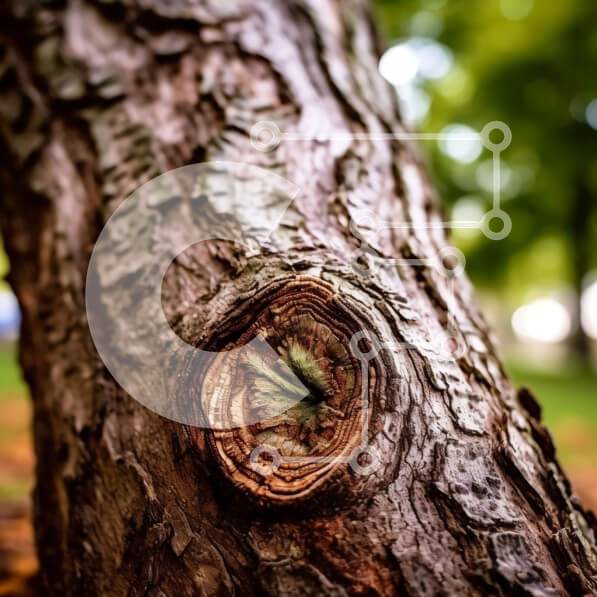 Intra Συλλεκτικό Ξύλινο Παζλ Plywood  4mm - Μια λεπτομερής άποψη ενός κόμπου κορμού δέντρου - Ιδανικό για τους λάτρεις της φύσης Σε Ξύλινο Κουτί - Διαστάσεις: 10x10 cm – 25 κομμάτια