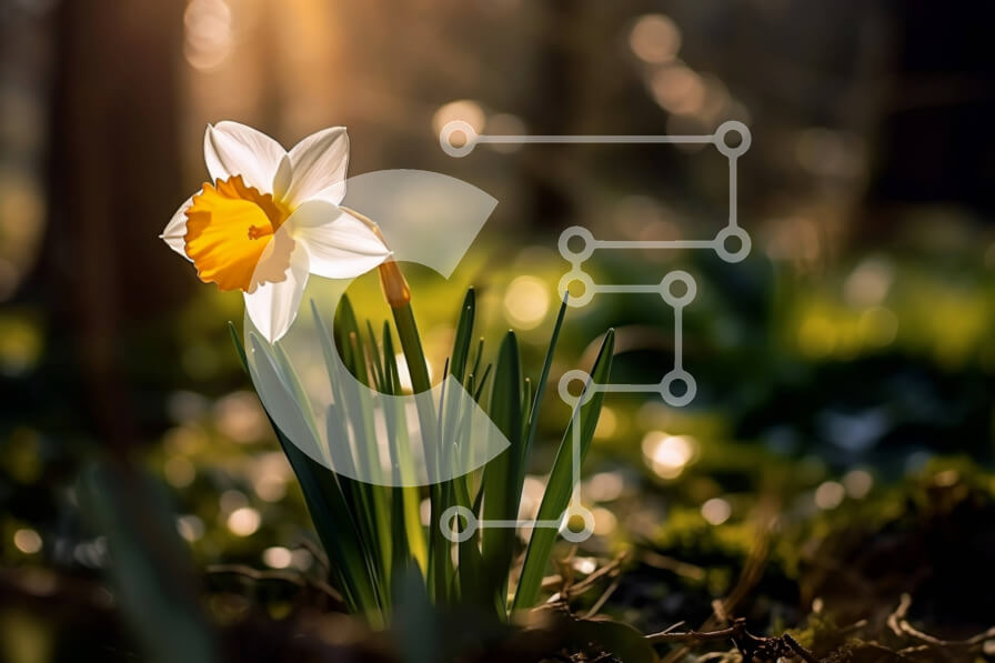 Intra Συλλεκτικό Ξύλινο Παζλ Plywood  4mm - Όμορφη εικόνα ενός κίτρινου λουλουδιού ασφόδελου στη φύση Σε Ξύλινο Κουτί - Διαστάσεις: 10x10 cm – 25 κομμάτια