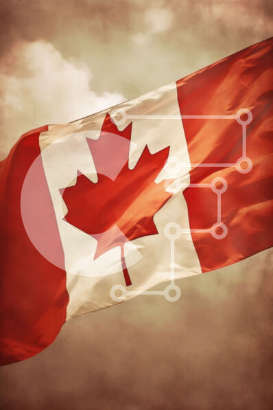 Intra Συλλεκτικό Ξύλινο Παζλ Plywood  4mm - Κόκκινη και λευκή καναδική σημαία που κυματίζει στον άνεμο ενάντια στον συννεφιασμένο ουρανό Σε Ξύλινο Κουτί - Διαστάσεις Puzzle: 10x10 cm – 25 κομμάτια