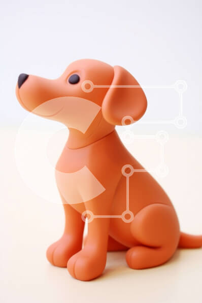 Intra Συλλεκτικό Ξύλινο Παζλ Plywood  4mm - Πορτοκαλί σκυλί παιχνιδιών σε λευκή επιφάνεια Σε Ξύλινο Κουτί - Διαστάσεις: 10x10 cm – 25 κομμάτια