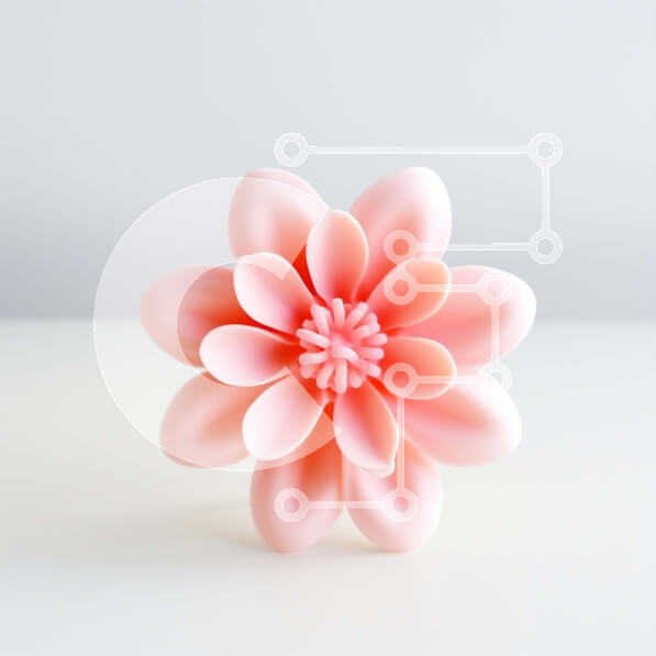 Intra Συλλεκτικό Ξύλινο Παζλ Plywood  4mm - Ροζ λουλούδι σε κενή λευκή επιφάνεια Σε Ξύλινο Κουτί - Διαστάσεις: 10x10 cm – 25 κομμάτια