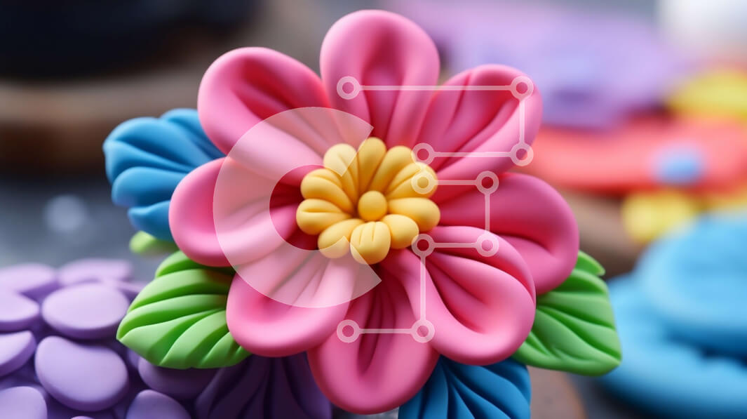 Intra Συλλεκτικό Ξύλινο Παζλ Plywood  4mm - Πολύχρωμο Φοντάν Διακοσμητικό λουλουδιών Σε Ξύλινο Κουτί - Διαστάσεις: 10x10 cm – 25 κομμάτια