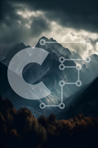 Σετ των 2 Intra Συλλεκτικό Ξύλινο Παζλ Plywood  4mm - Όμορφο ορεινό τοπίο με σκοτεινά σύννεφα και δέντρα Σε Ξύλινο Κουτί - Διαστάσεις: 10x10 cm – 25 κομμάτια