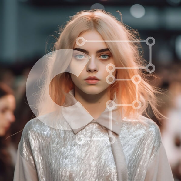 Σετ των 2 Intra Συλλεκτικό Ξύλινο Παζλ Plywood  4mm - Εκπληκτικό μοντέλο μόδας σε ασημί πουκάμισο και ροζ μαλλιά | Φωτογραφία Αρχείου Σε Ξύλινο Κουτί - Διαστάσεις: 10x10 cm – 25 κομμάτια