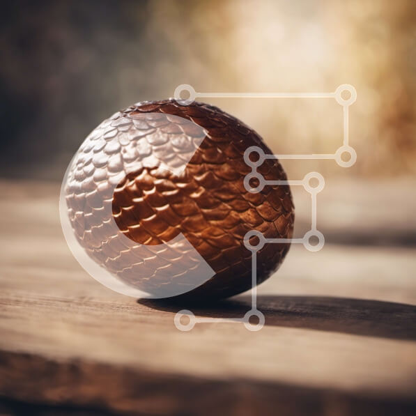 Σετ των 2 Intra Συλλεκτικό Ξύλινο Παζλ Plywood  4mm - Καφέ αυγό σε ξύλινο τραπέζι Σε Ξύλινο Κουτί - Διαστάσεις: 10x10 cm – 25 κομμάτια