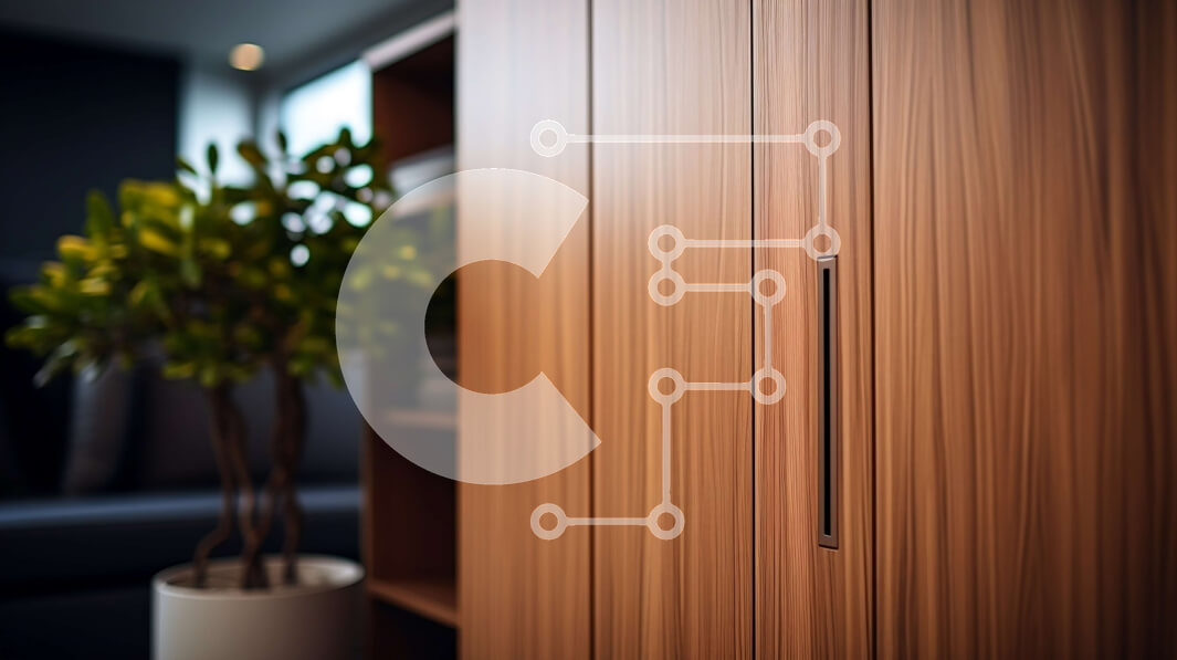 Intra Συλλεκτικό Ξύλινο Παζλ Plywood  4mm - Μοντέρνο ξύλινο ντουλάπι με φυτό σε γλάστρα Σε Ξύλινο Κουτί - Διαστάσεις Puzzle: 10x10 cm – 25 κομμάτια