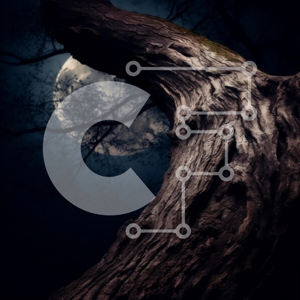 Intra Συλλεκτικό Ξύλινο Παζλ Plywood  4mm - Σιλουέτα με γκρεμισμένο δέντρο κάτω από την Πανσέληνο Σε Ξύλινο Κουτί - Διαστάσεις: 10x10 cm – 25 κομμάτια