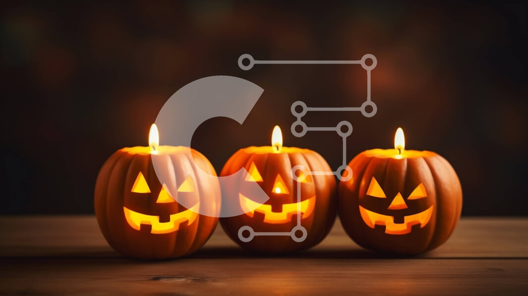 Intra Συλλεκτικό Ξύλινο Παζλ Plywood  4mm - Απόκριες κολοκύθες σε ένα ξύλινο τραπέζι με αναμμένα κεριά Σε Ξύλινο Κουτί - Διαστάσεις: 10x10 cm – 25 κομμάτια