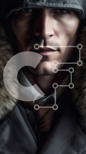 Intra Συλλεκτικό Ξύλινο Παζλ Plywood  4mm - Πορτρέτο ενός σοβαρού άνδρα με μαύρο παλτό και καπέλο Σε Ξύλινο Κουτί - Διαστάσεις Puzzle: 10x10 cm – 25 κομμάτια