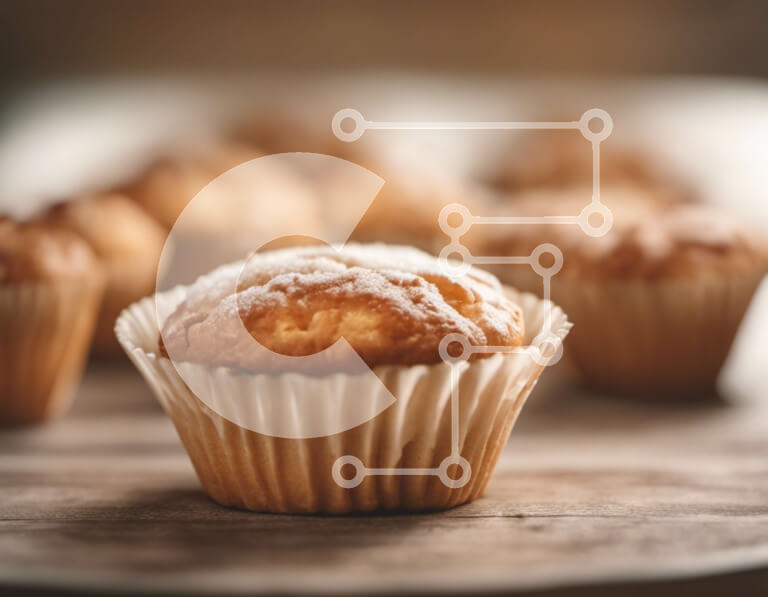 Σετ των 2 Intra Συλλεκτικό Ξύλινο Παζλ Plywood  4mm - Νόστιμα μάφιν σε ξύλινο τραπέζι Σε Ξύλινο Κουτί - Διαστάσεις: 10x10 cm – 25 κομμάτια