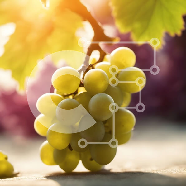 Σετ των 2 Intra Συλλεκτικό Ξύλινο Παζλ Plywood  4mm - Ώριμα πράσινα σταφύλια σε ένα αμπέλι Σε Ξύλινο Κουτί - Διαστάσεις: 10x10 cm – 25 κομμάτια