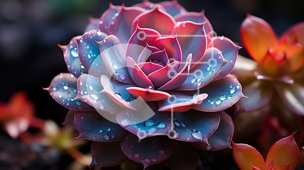 Intra Συλλεκτικό Ξύλινο Παζλ Plywood  4mm - Όμορφη εικόνα από κοντινό πλάνο ενός παχύφυτου με λαμπερά πέταλα Σε Ξύλινο Κουτί - Διαστάσεις: 10x10 cm – 25 κομμάτια