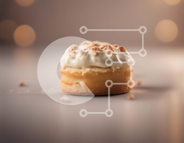 Σετ των 2 Intra Συλλεκτικό Ξύλινο Παζλ Plywood  4mm - Πλωτό ζαχαροπλαστείο κανέλας σε γκρι φόντο Σε Ξύλινο Κουτί - Διαστάσεις: 10x10 cm – 25 κομμάτια