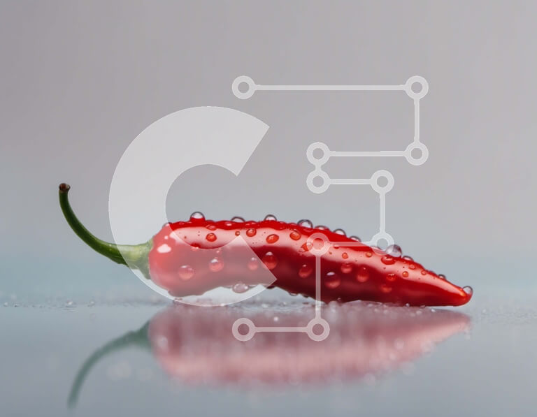 Σετ των 2 Intra Συλλεκτικό Ξύλινο Παζλ Plywood  4mm - Φρέσκια κόκκινη πιπεριά τσίλι με σταγονίδια νερού Σε Ξύλινο Κουτί - Διαστάσεις: 10x10 cm – 25 κομμάτια