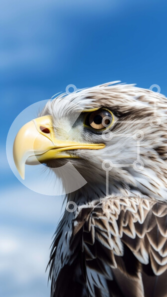 Σετ των 2 Intra Συλλεκτικό Ξύλινο Παζλ Plywood  4mm - Κοντινό πλάνο ενός αετού με ανοιχτό ράμφος Σε Ξύλινο Κουτί - Διαστάσεις: 10x10 cm – 25 κομμάτια