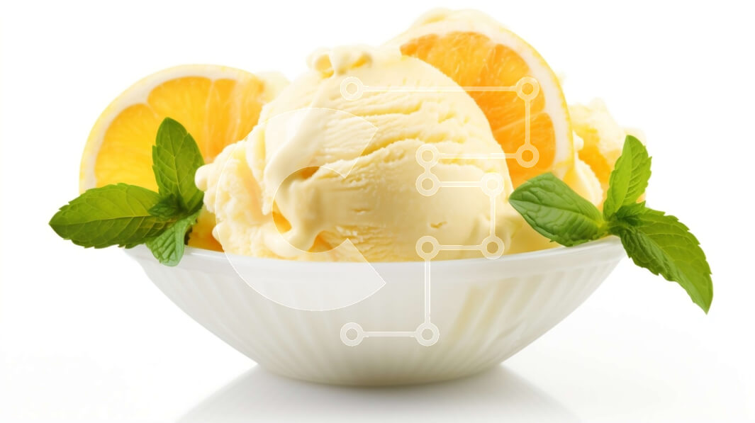 Σετ των 2 Intra Συλλεκτικό Ξύλινο Παζλ Plywood  4mm - Δροσιστικό μπολ παγωτού πορτοκαλιού με φύλλα μέντας Σε Ξύλινο Κουτί - Διαστάσεις: 10x10 cm – 25 κομμάτια