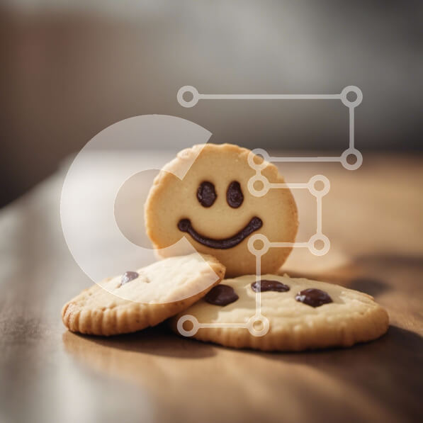 Σετ των 2 Intra Συλλεκτικό Ξύλινο Παζλ Plywood  4mm - Στοιβαγμένα μπισκότα Smiley Face με κομματάκια σοκολάτας Σε Ξύλινο Κουτί - Διαστάσεις: 10x10 cm – 25 κομμάτια