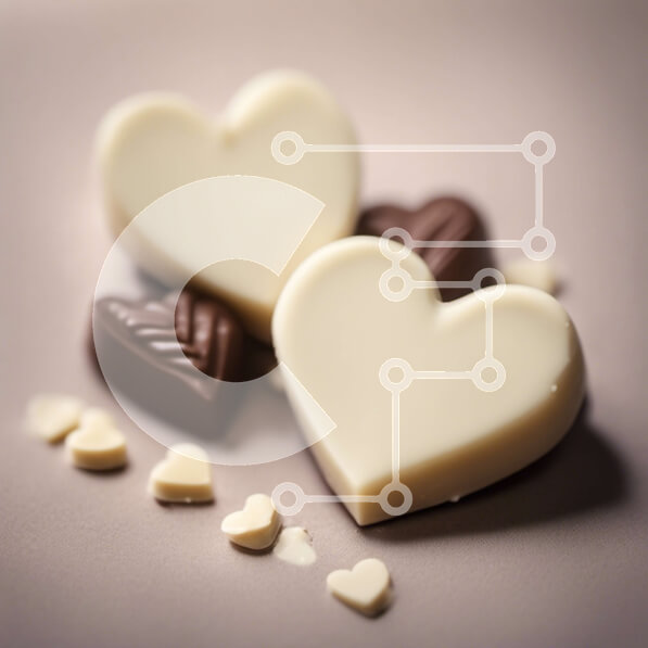 Σετ των 2 Intra Συλλεκτικό Ξύλινο Παζλ Plywood  4mm - Σοκολάτες σε σχήμα καρδιάς σε τραπέζι Σε Ξύλινο Κουτί - Διαστάσεις: 10x10 cm – 25 κομμάτια