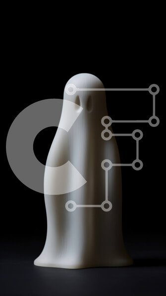 Intra Συλλεκτικό Ξύλινο Παζλ Plywood  4mm - Πλωτό ειδώλιο φαντασμάτων σε μαύρο φόντο Σε Ξύλινο Κουτί - Διαστάσεις Puzzle: 10x10 cm – 25 κομμάτια