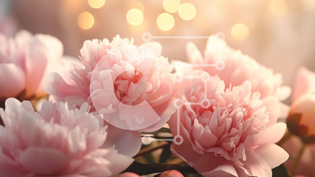 Intra Συλλεκτικό Ξύλινο Παζλ Plywood  4mm - Κομψό και ρομαντικό ροζ λουλούδι μπουκέτο με πολύχρωμα φώτα Σε Ξύλινο Κουτί - Διαστάσεις Puzzle: 10x10 cm – 25 κομμάτια