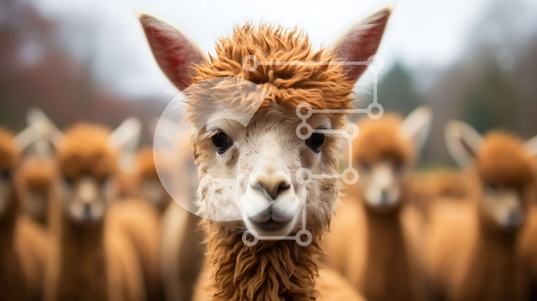 Σετ των 2 Intra Συλλεκτικό Ξύλινο Παζλ Plywood  4mm - Όμορφη εικόνα των αλπακά σε ένα χωράφι Σε Ξύλινο Κουτί - Διαστάσεις: 10x10 cm – 25 κομμάτια