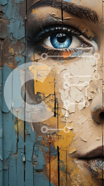 Intra Συλλεκτικό Ξύλινο Παζλ Plywood  4mm - Γυναίκα με μπλε μάτια με λευκό πουκάμισο και μαύρο παντελόνι Σε Ξύλινο Κουτί - Διαστάσεις Puzzle: 10x10 cm – 25 κομμάτια