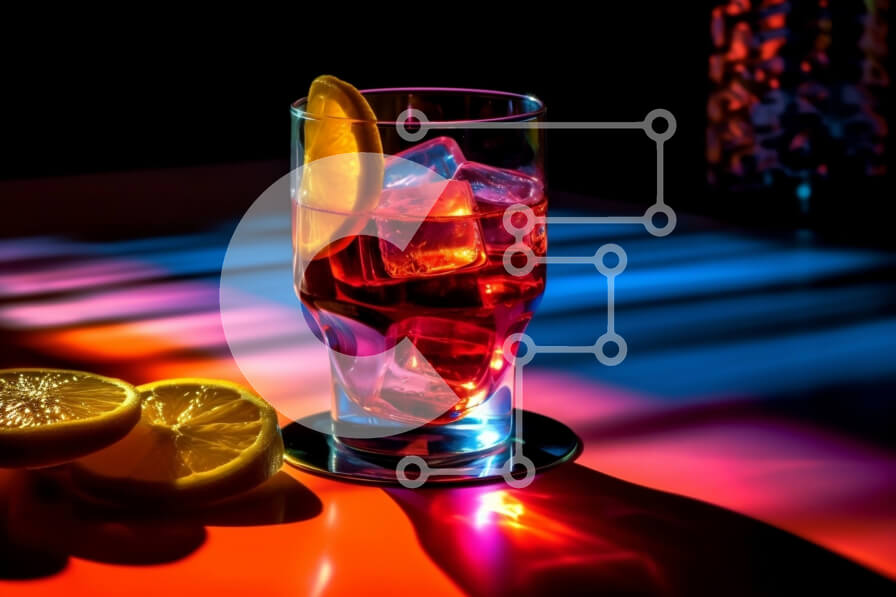 Σετ των 2 Intra Συλλεκτικό Ξύλινο Παζλ Plywood  4mm - Ζωηρόχρωμο ποτό με τον πάγο και το λεμόνι - δωρεάν φωτογραφία Σε Ξύλινο Κουτί - Διαστάσεις: 10x10 cm – 25 κομμάτια