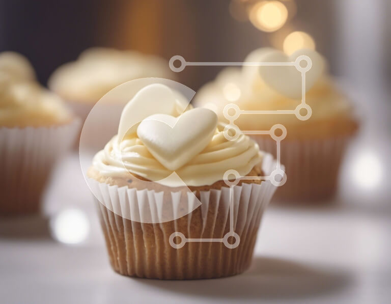 Σετ των 2 Intra Συλλεκτικό Ξύλινο Παζλ Plywood  4mm - Γλυκά Cupcakes του Αγίου Βαλεντίνου με διακοσμητικά σε σχήμα καρδιάς Σε Ξύλινο Κουτί - Διαστάσεις: 10x10 cm – 25 κομμάτια