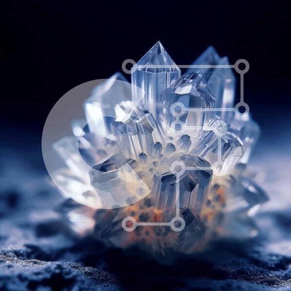 Intra Συλλεκτικό Ξύλινο Παζλ Plywood  4mm - Όμορφη εικόνα ενός διαυγούς κρυστάλλου χαλαζία σε μια σκοτεινή επιφάνεια Σε Ξύλινο Κουτί - Διαστάσεις: 10x10 cm – 25 κομμάτια