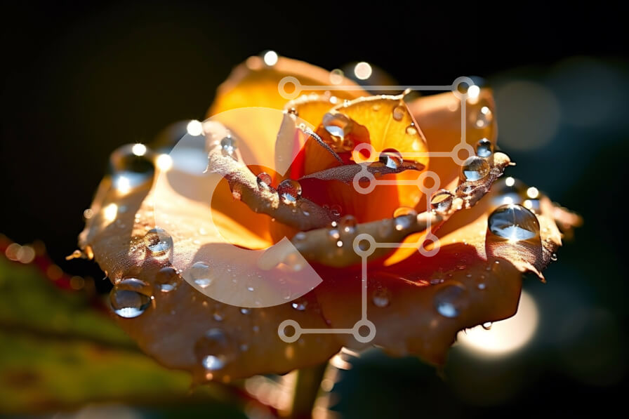 Intra Συλλεκτικό Ξύλινο Παζλ Plywood  4mm - Όμορφη εικόνα ενός κίτρινου τριαντάφυλλου με σταγονίδια νερού Σε Ξύλινο Κουτί - Διαστάσεις: 10x10 cm – 25 κομμάτια