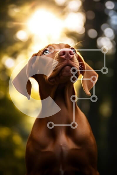 Σετ των 2 Intra Συλλεκτικό Ξύλινο Παζλ Plywood  4mm - Περίεργος καφέ σκύλος που κοιτάζει ψηλά στον ουρανό Σε Ξύλινο Κουτί - Διαστάσεις: 10x10 cm – 25 κομμάτια