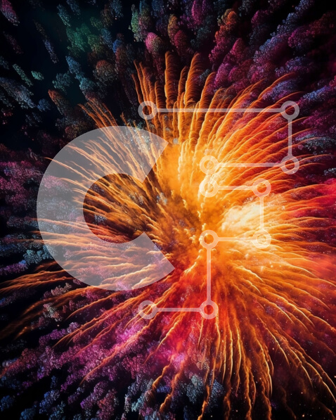 Intra Συλλεκτικό Ξύλινο Παζλ Plywood  4mm - Όμορφη εικόνα μιας πολύχρωμης επίδειξης πυροτεχνημάτων τη νύχτα Σε Ξύλινο Κουτί - Διαστάσεις Puzzle: 10x10 cm – 25 κομμάτια