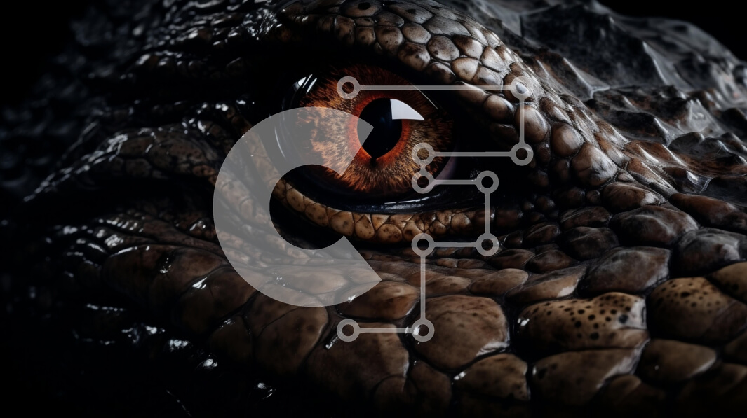 Intra Συλλεκτικό Ξύλινο Παζλ Plywood  4mm - Κοντινό πλάνο του ματιού ενός αλιγάτορα Σε Ξύλινο Κουτί - Διαστάσεις: 10x10 cm – 25 κομμάτια