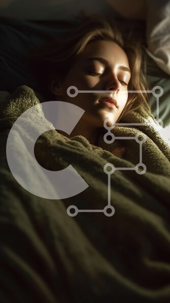 Intra Συλλεκτικό Ξύλινο Παζλ Plywood  4mm - Χαλαρωτική εικόνα μιας γυναίκας που κοιμάται με πράσινη κουβέρτα Σε Ξύλινο Κουτί - Διαστάσεις Puzzle: 10x10 cm – 25 κομμάτια